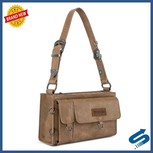 Handbags - Y2K Western Shoulder Bag with Detachable Charms & Multiple Pockets